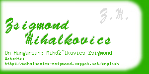 zsigmond mihalkovics business card